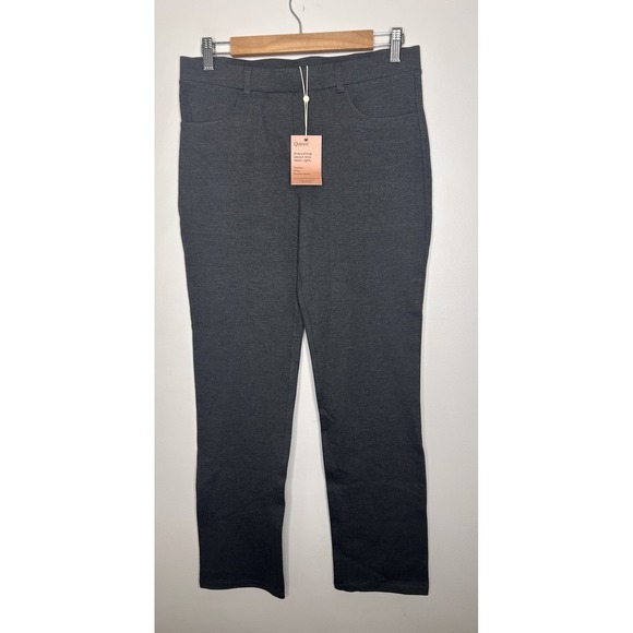 Quince Pants - Quince Women's Gray Ponte Pants Classic Tailored Fit Size Medium Petite NWT New